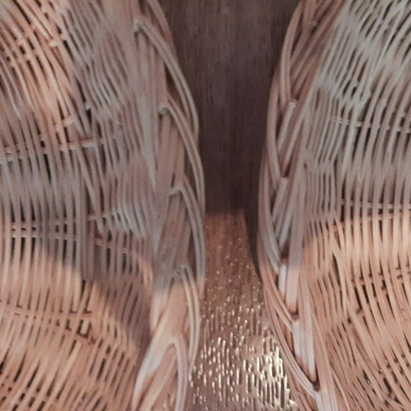 4 VTG Wicker Rattan Paper Plate Holders Natural Beige Chargers Picnic Kitchen - Picture 4 of 6